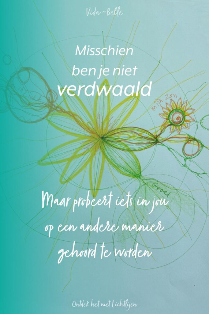 Inspirerende quote over vastlopen in het leven met bloemkompas illustratie van Vida-Belle